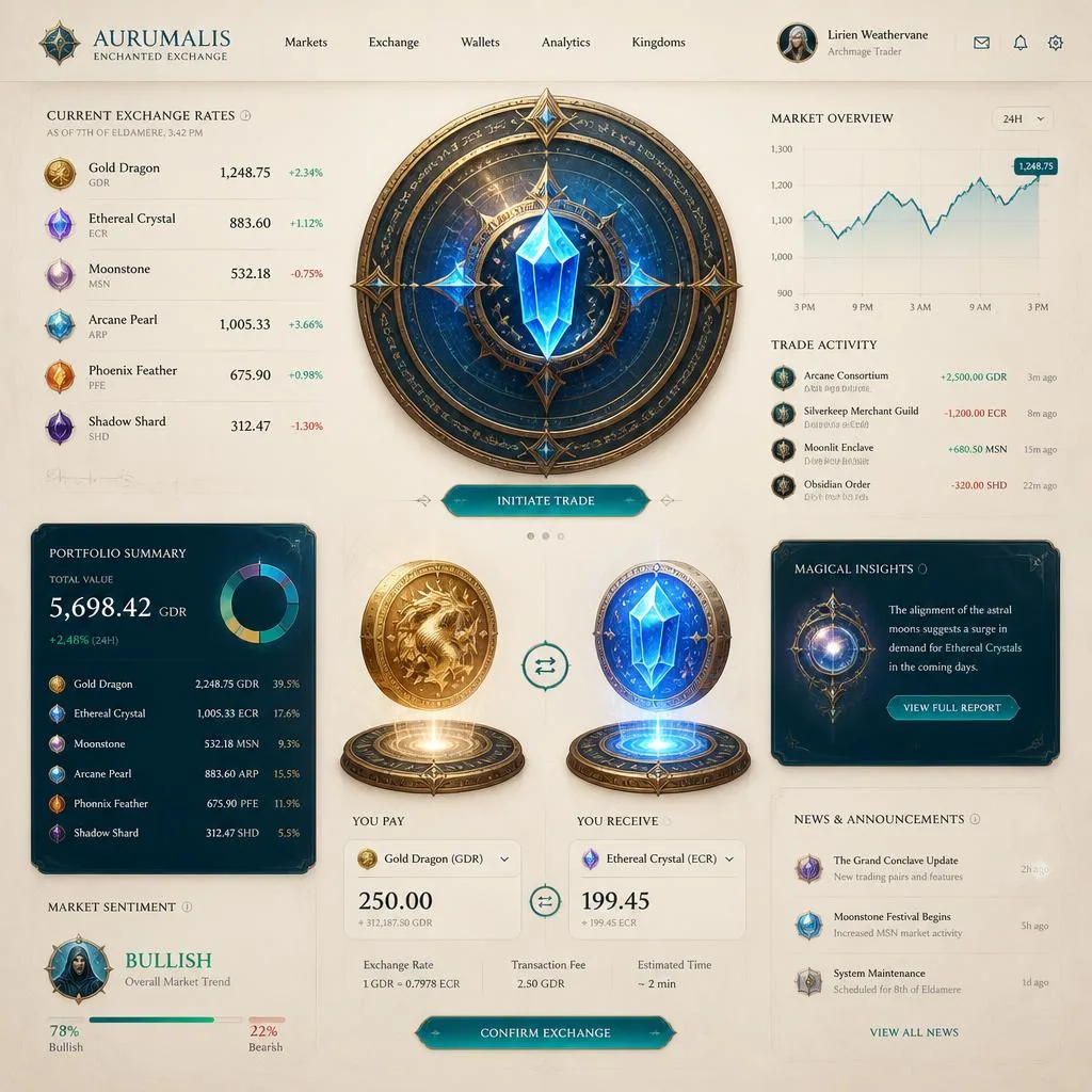 Fantasy currency exchange — convert fictional and magical currencies