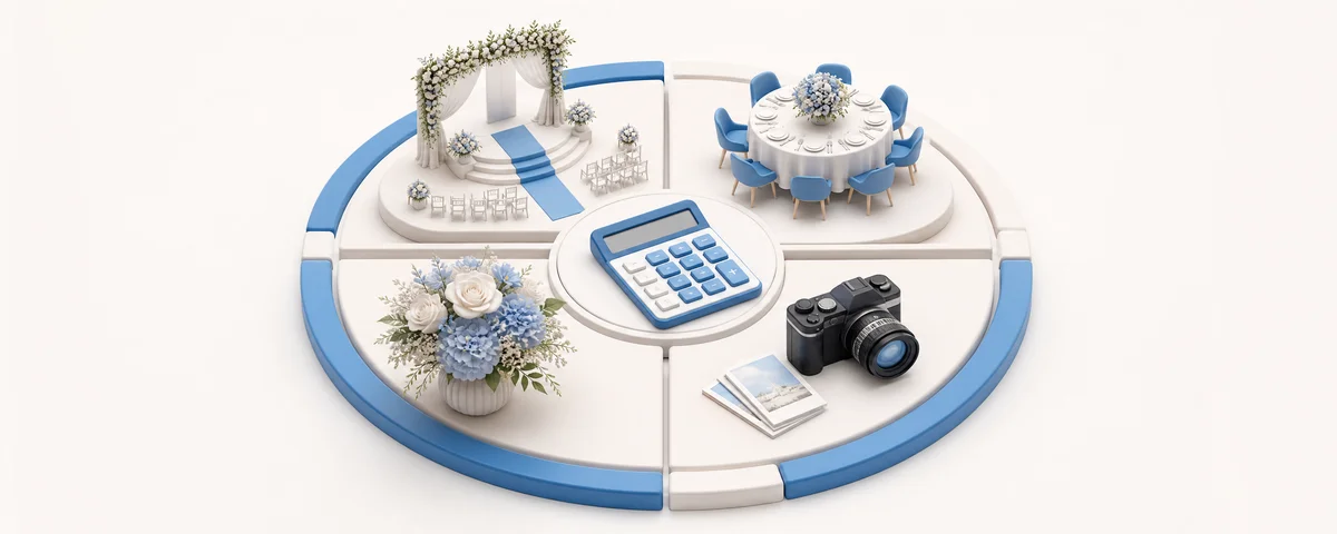 Wedding budget planning on a laptop